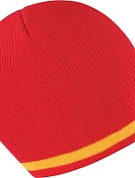 Result Headwear R 368X Pletená čiapka s kontrastnými pruhmi 28.368X červená/žltá