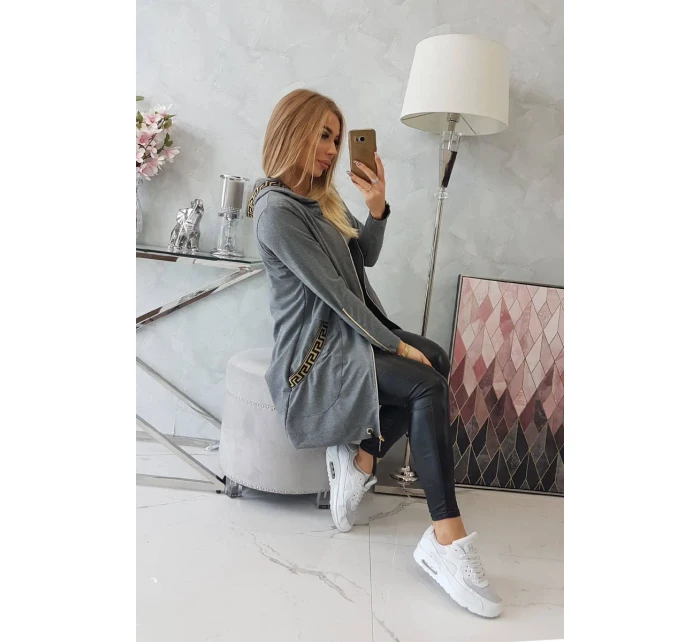 Mikina s ozdobnou páskou grafitová Mikina s ozdobnou páskou grafitová