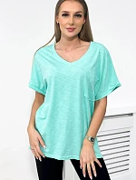 Bavlnená blúzka s vreckom mint