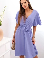 Šaty s vrstveným výstrihom fialové