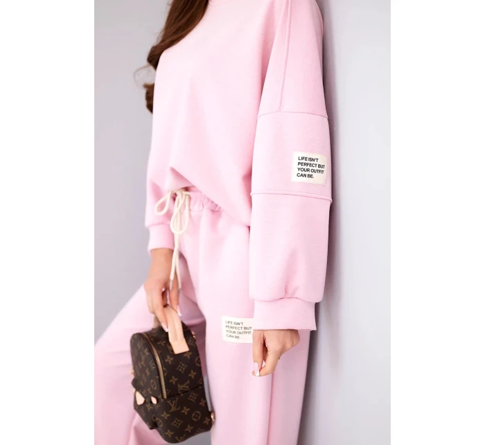 Dámsky set maslová mikina + nohavice svetloružová