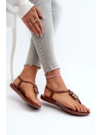 Damskie Płaskie Sandały Japonki 83507 Ipanema Class Blown Up Sandal Fem Brązowe