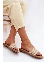 Dámské ploché béžové pantofle Fendi