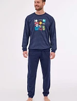 Pánske pyžamo WINNER 308/258 Tmavomodrý vzor - Cornette