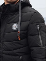 Pánská prošívaná zimní bunda s kapucí černá Dstreet model 21991462 - FashionStreet