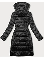 Černá dámská bunda pro přechodné období s páskem model 21248778 - Libland