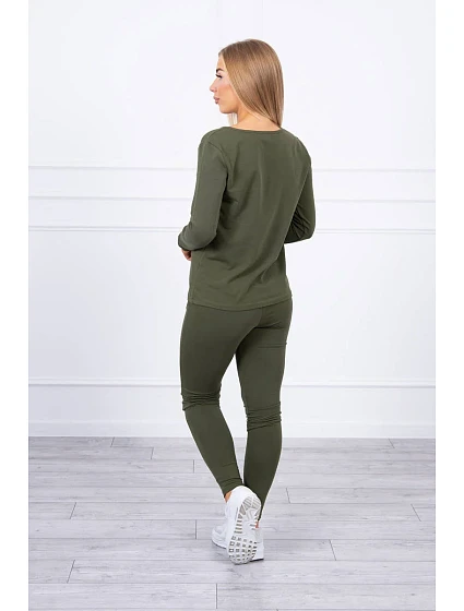 Sada s khaki výstřihem na knoflíky Sada s khaki výstřihem na knoflíky
