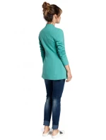 B030 Pletená bunda bez goliera - zelená