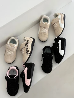 Detská športová obuv Perrin na suchý zips - béžová