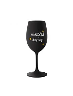 Vianočný pohár - čierny pohár na víno 350 ml Vianočný pohár - čierny pohár na víno 350 ml