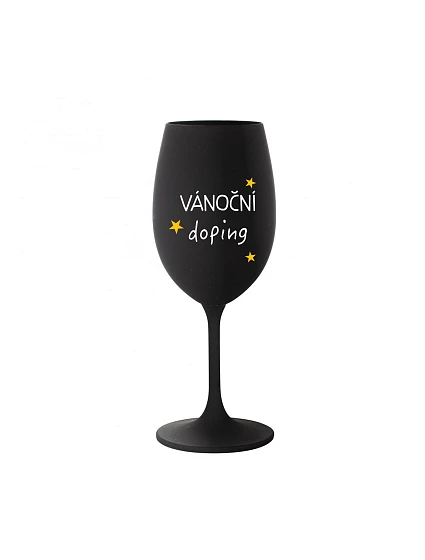 Vianočný pohár - čierny pohár na víno 350 ml Vianočný pohár - čierny pohár na víno 350 ml