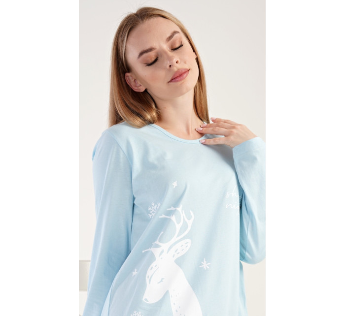 Dámska nočná košeľa s dlhým rukávom Jeleň