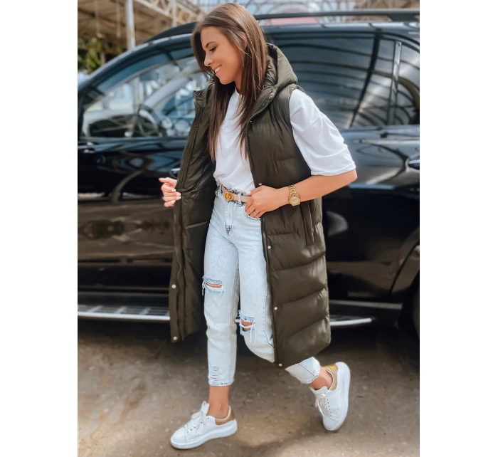 Dámská prošívaná vesta zelená Dstreet model 21965509 - FashionStreet Dámská prošívaná vesta zelená Dstreet model 21965509 - FashionStreet