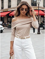 dámská pruhovaná halenka béžová Dstreet model 21976248 - FashionStreet dámská pruhovaná halenka béžová Dstreet model 21976248 - FashionStreet