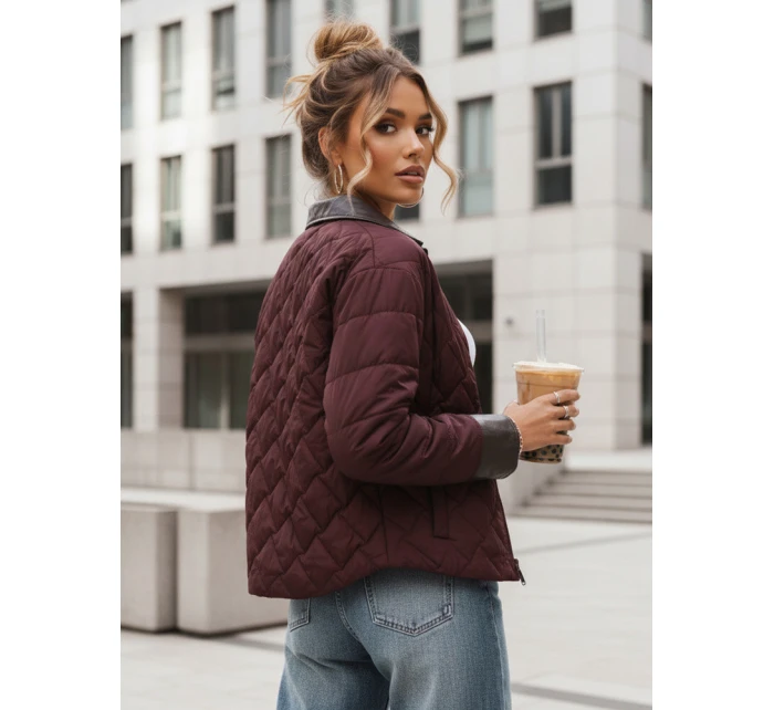 Kurtka przejściowa damska pikowana bordowa model 22025099 - FashionStreet
