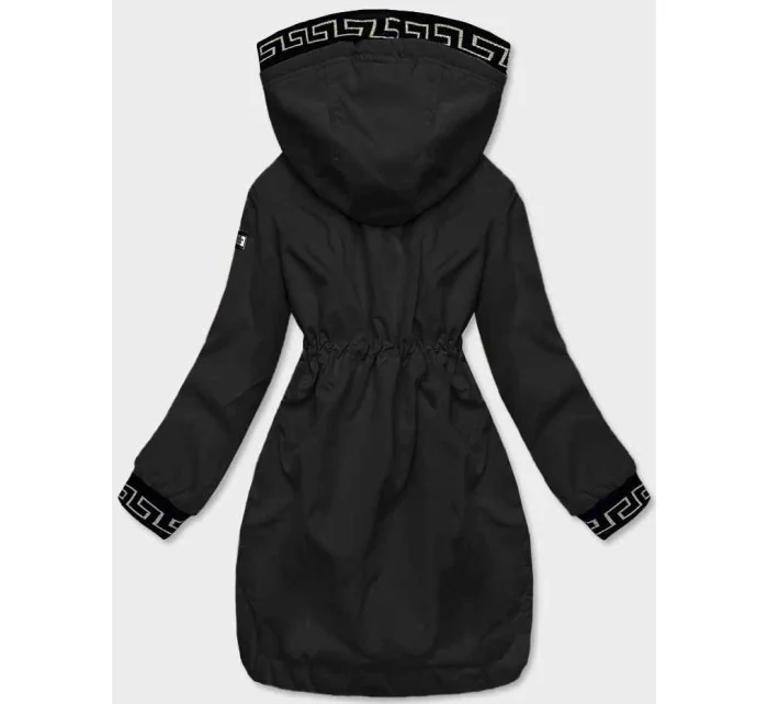 Tenká černá dámská bunda s ozdobnou lemovkou model 18195471 - S'WEST