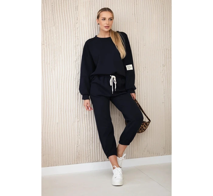 Viskózový komplet teplákové + kalhoty námořnická modř Viskózový komplet teplákové + kalhoty námořnická modř