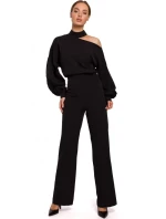 M528 Kombinéza s biskupskými rukávmi - čierna