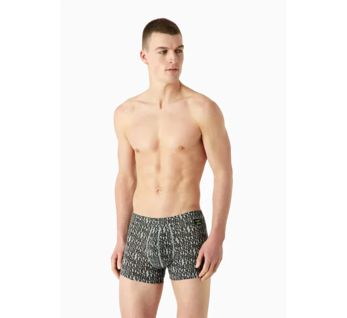 Pánske boxerky 112074 3F508 03348 šedé so vzorom - Emporio Armani