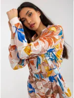 Dámske šaty EM SK 003U 1.07 Brown-beige mix - FPrice Dámske šaty EM SK 003U 1.07 Brown-beige mix - FPrice