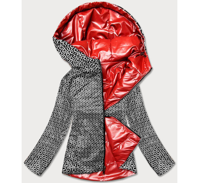 Červená dámska obojstranná bunda (BR9795-4)