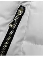 Dlhšia biela dámska zimná bunda (5M736-281)