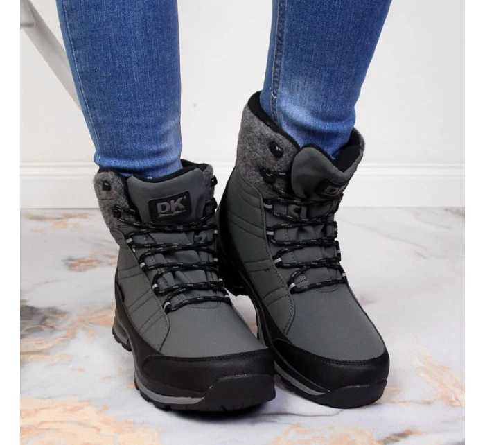 Zimné snehové topánky nepremokavé šedé DK