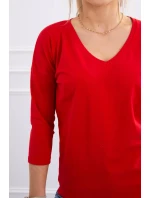 Blúzka s výstrihom do V červená