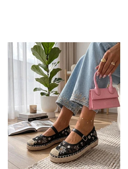 Espadrilky J2933 čierne - Solea Espadrilky J2933 čierne - Solea