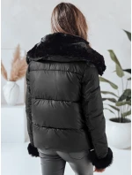 Dámská krátká bunda s kožešinou černá Dstreet model 21991204 - FashionStreet