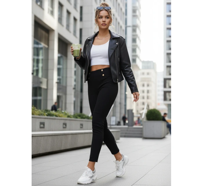 Legginsy damskie z wysokim stanem czarne model 22016688 - FashionStreet