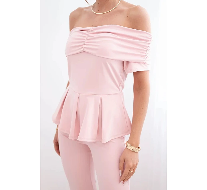 Dámský bavlněný komplet s krátkým rukávem a šortkami žlutý Dámský bavlněný komplet s krátkým rukávem a šortkami žlutý