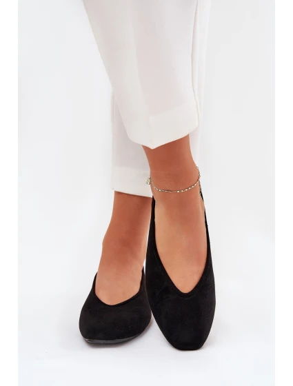 Klasyczne Baleriny Z Eko Zamszu Czarne Osallin