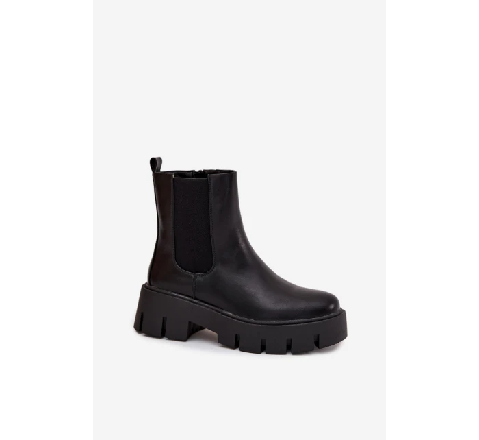 Dámské kotníkové boty s zipem Eko kůže Černé model 21709271 - Boto Dámské kotníkové boty s zipem Eko kůže Černé model 21709271 - Boto