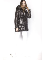 Čierna dámska bunda s ozdobným prešívaním (AG1-J9086)