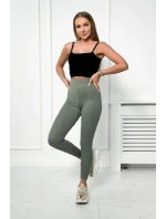 Tmavě mátové pruhované legíny