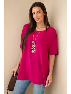 Halenka oversize s přívěskem tmavě fialová