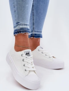 Trampki Damskie Na Platformie LEE ISLA C WOMEN LOW 50251001 Białe