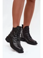 Botki Damskie Z Naturalnej Skóry Ocieplane Artiker 57C1006 Czarne