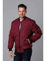 Pánska prešívaná bunda typu "bomber" vo vínovej bordovej farbe (MY01-6)