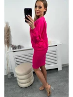 Súprava blúzka + pruhované šaty fuchsiová