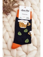 Męskie Skarpetki We Wzory Piwo Czarne - Wzór 2