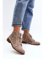 Dámské Šněrovací Botky  Beige model 21646147 - Zazoo