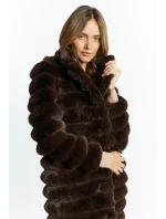 Dámský kabát prošívaný model 19139551 Tmavě hnědý - Monnari