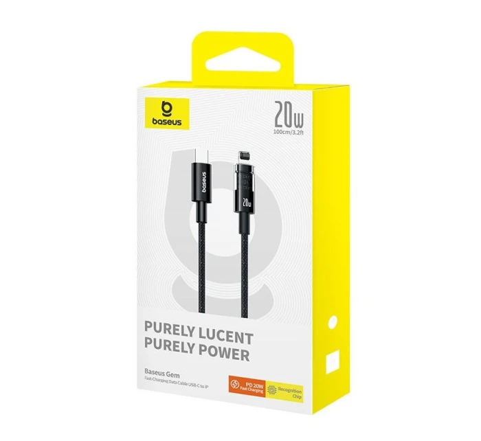 Kábel Baseus Gem USB C-IP 20W 1m (čierny)