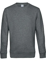 B&C KING Crew Neck_° Pánska mikina 01.U01K melírovaná stredne šedá
