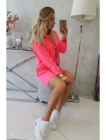 Šaty s kravatou ružové neónové Šaty s kravatou ružové neónové