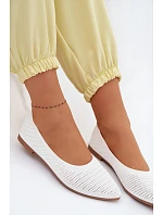 Síťované Materiálové Baleríny Dámské Bílé Sarina Síťované Materiálové Baleríny Dámské Bílé Sarina