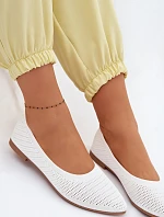 Dámske baleríny z materiálu Mesh White Sarina