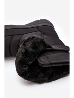 Dámske zateplené snehové topánky so suchým zipsom Black Jawora